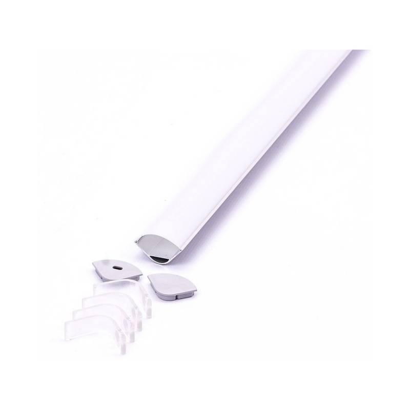 Alu Hjrneprofil 30x30 Til Ip65 Og Ip68 Led Strip Med 2 Meter Lngde, Inkl. Matteret Cover Og Klips - V-Tac