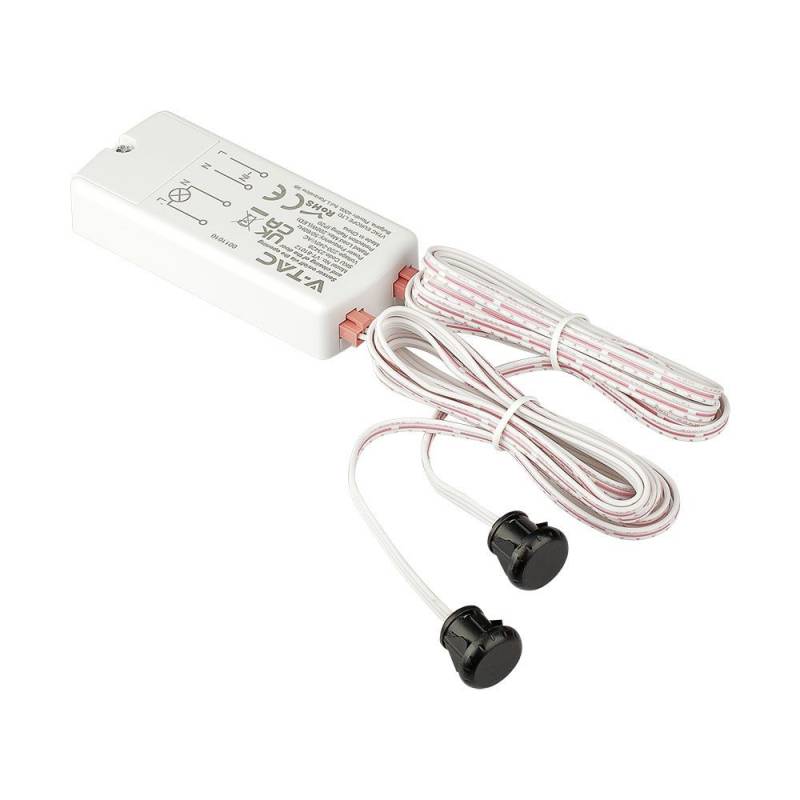 Infrarød Dørsensor - Hvid Kabinet, 230v, Max 200w - V-Tac
