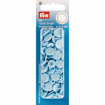 Prym Color Snaps Trykknapper Plast Rund Lyseblå 12,4mm - 30 Stk