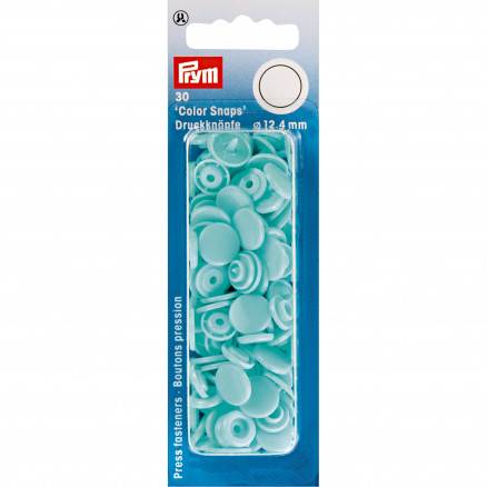 Prym Color Snaps Trykknapper Plast Rund Lys Turkis 12,4mm - 30 Stk