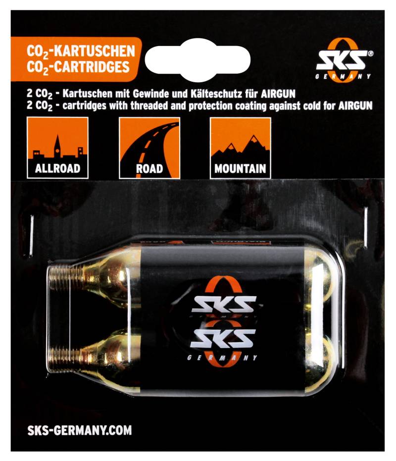 Sks Patroner Co2 16g Til Airgun/Airbuster- Med Gevind - 2 Stk