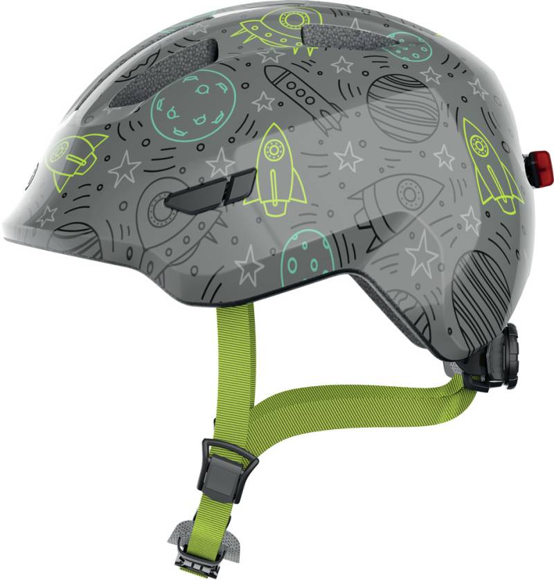 Abus Smiley 3.0 Led Grey Space - Børne Cykelhjelm - Small (45-50 Cm) / Grå