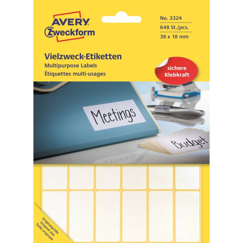 Avery Manuel Etiket 38x18mm (648)