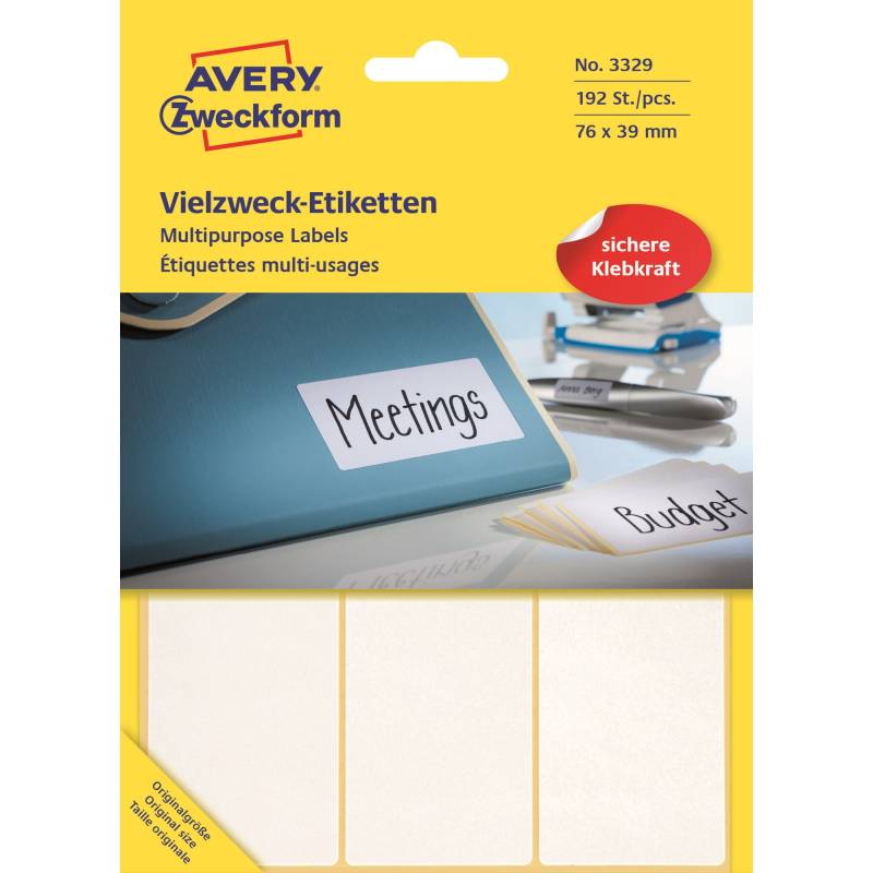 Udgår: Avery Manuel Etiket 76x39mm (192)