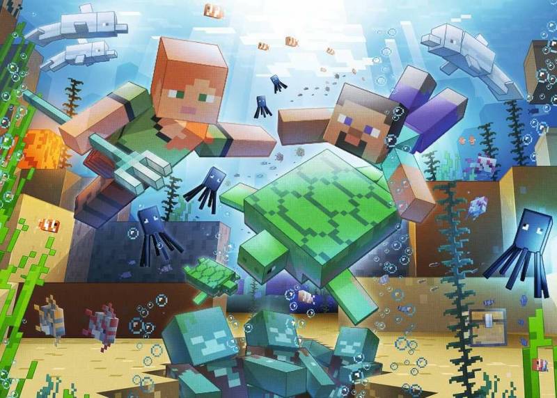 Ravensburger - Puzzle Minecraft Mosaic 1000p (12000421) Puslespil - Geekd.dk