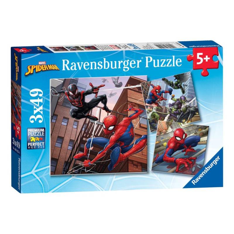 Marvel Spiderman Puslespil 3x49 Brikker - Ravensburger