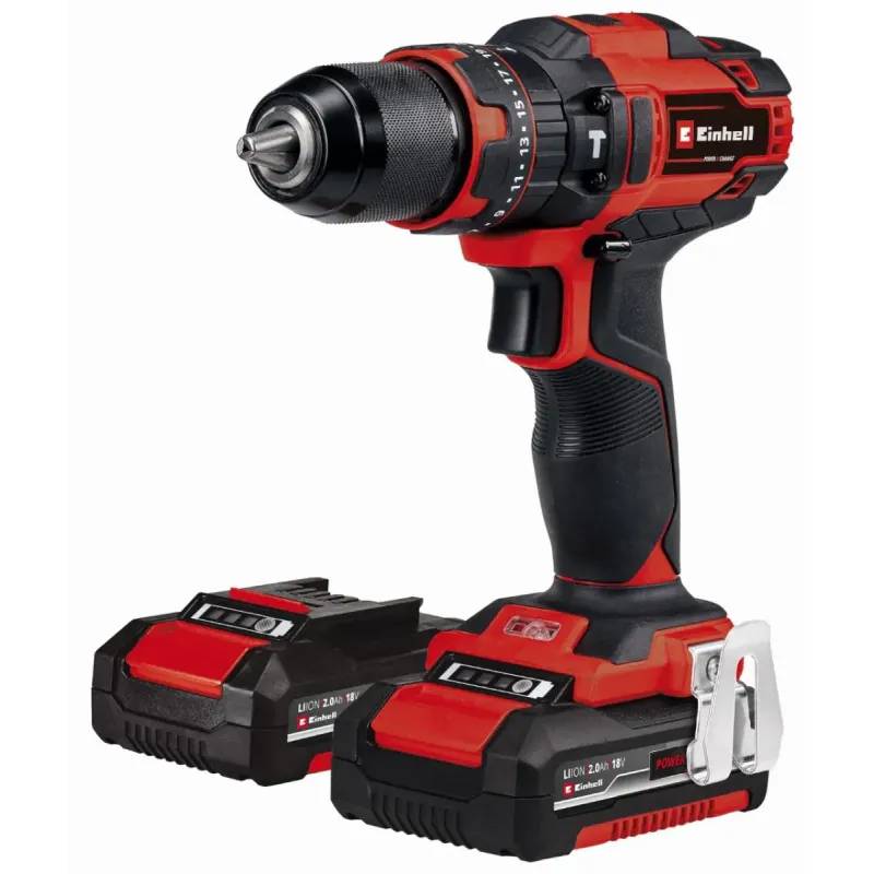 Einhell Te-Cd 18-40 Li Akku Slagboremaskine Med Tilbehør 2x18v-2,0ah Batteri Og Lader