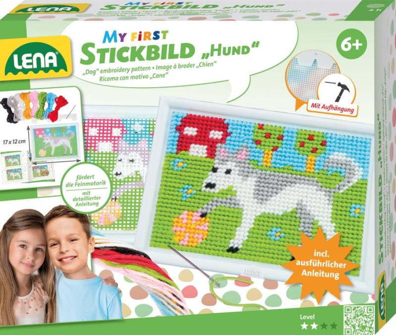 Lena Mit Første Broderi - Hunde Stramaj Til Børn