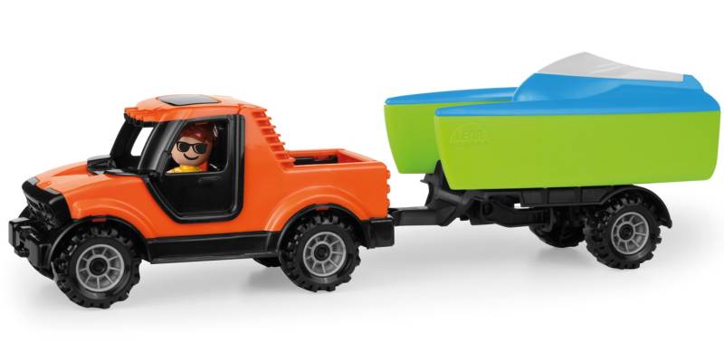 Truckies Pickup Bil M/Trailer Og Båd (fra 2 år) - Lena