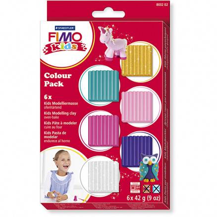 Fimo® Kids Ler - Suppleringsfarver 6x42 G