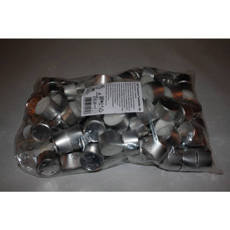 Fyrfadslys 8 Timer - 100 Stk./Pak, Hvid