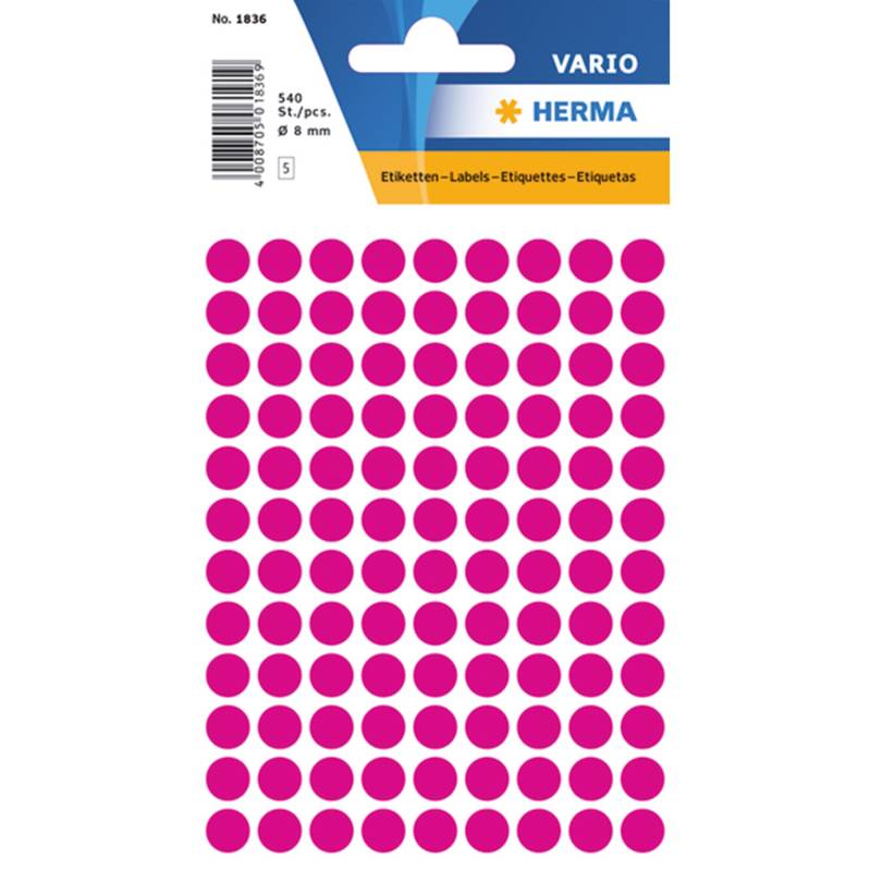 Herma Etiket Manuel ø8 Pink (540)