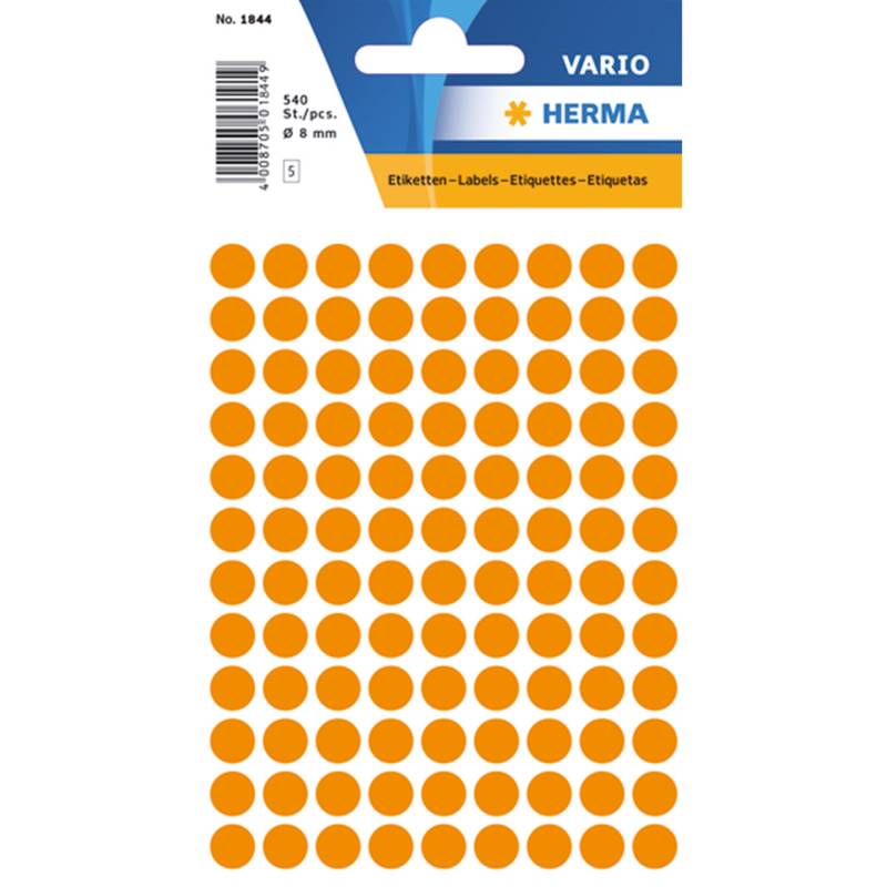 Herma Etiket Manuel ø8 Neon Orange (540)