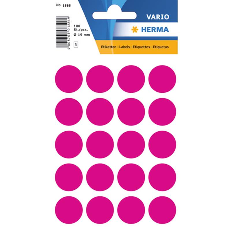 Herma Etiket Manuel ø19 Pink (100)