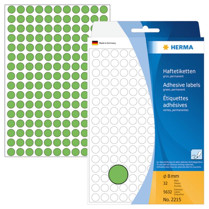 Herma Etiket Manuel ø8 Grøn (5632)