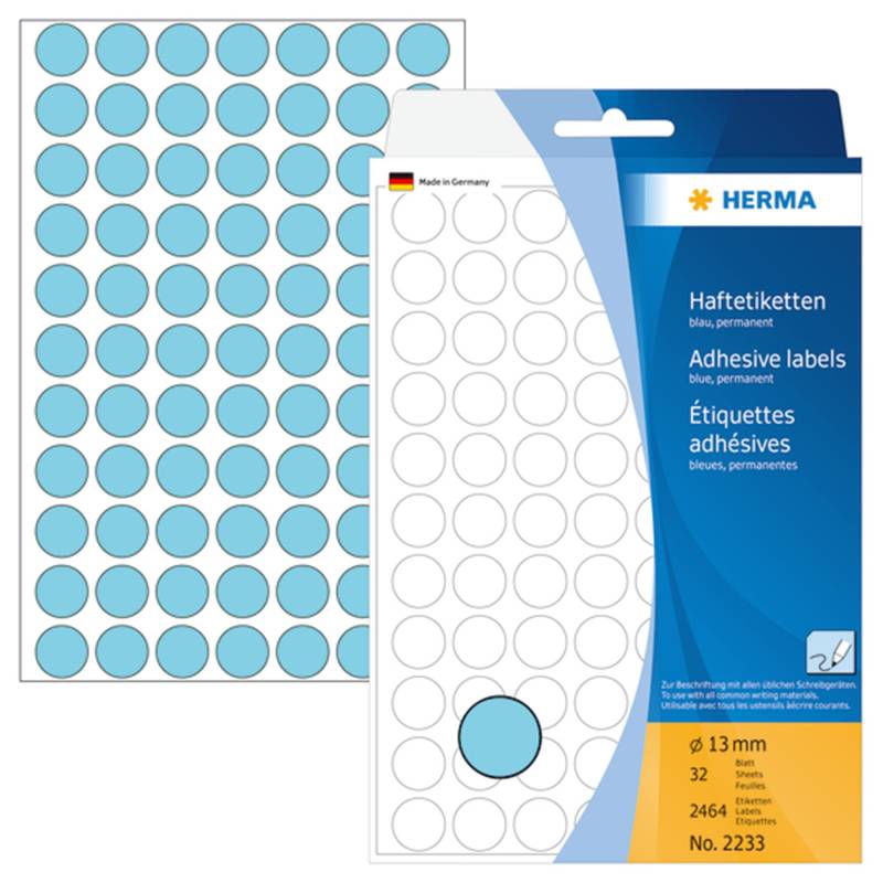 Herma Etiket Manuel ø13 Blå (2464)
