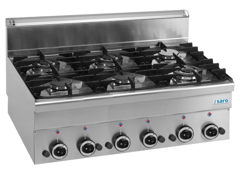 Saro Gaskomfur 6 Brænder Bordmodel - 600 Line Model G6s6