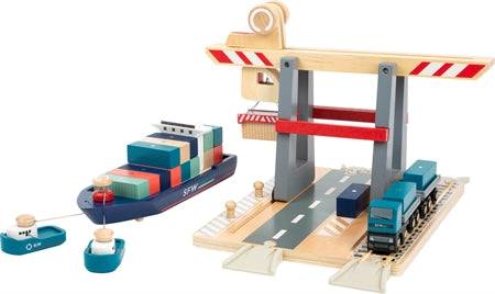 Small Foot - Container Terminal Med Tilbehør - 123unik