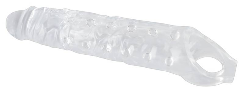 Penishylster Penis Sleeve Med Testikelring, Nopper - Crystal