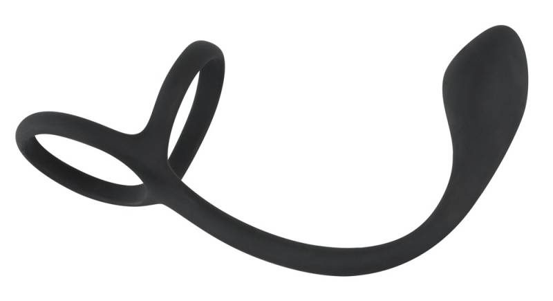 Analplug Med Penis- Og Testikelring - Black Velvets