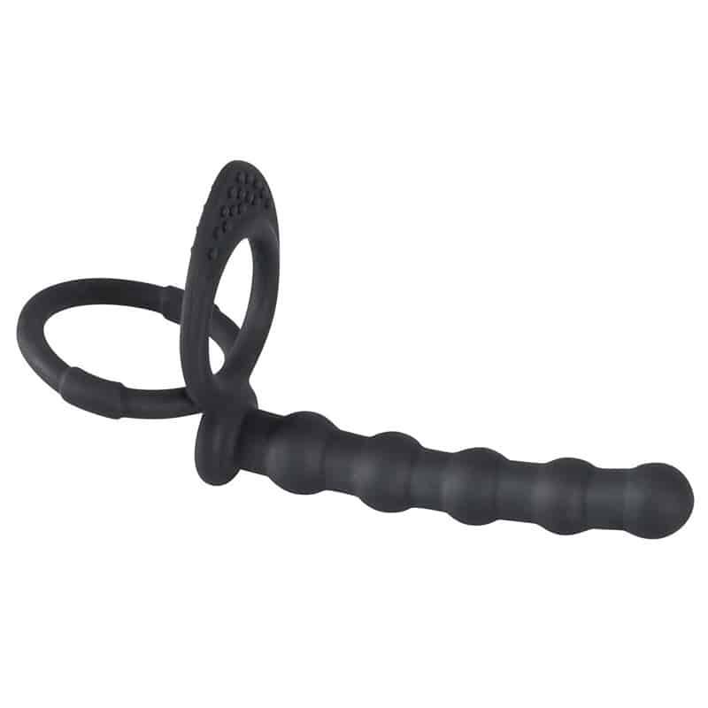 Penis-/Testikelring Med Analdildo - Black Velvets