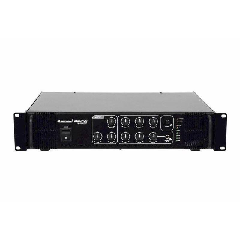 Forstærker Med Mixer. 100 Volt/ 4-16 Ohm. 250 Watt. Omnitronic Mp-250 Pa