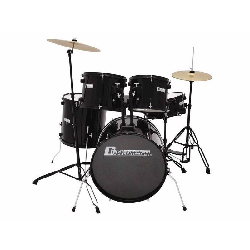 Sort Trommesæt. Komplet Dimavery Ds-200