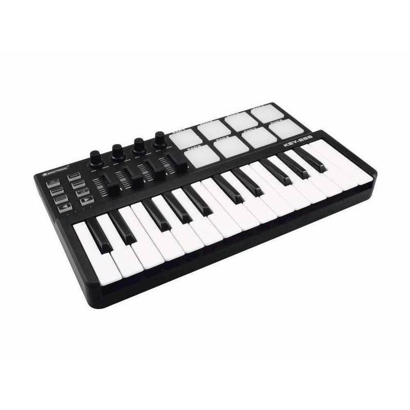 Omnitronic Key-288 Usb Midi-Controller Med 25 Knapper, 8 Pads, 4 Fader