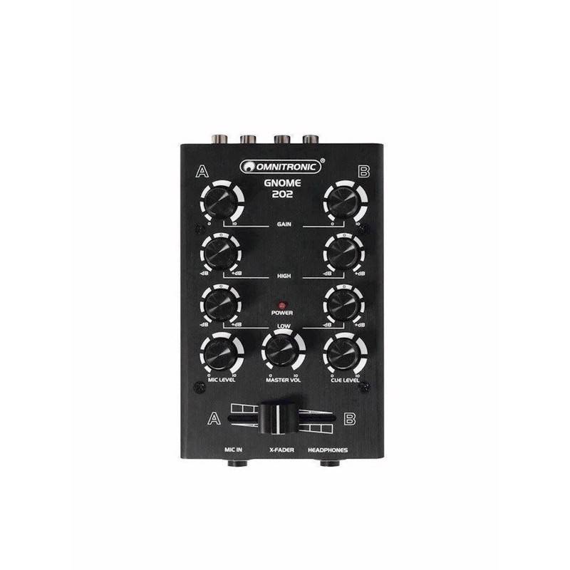 Omnitronic Gnome-202. Mini Mixer. 2 Kanaler,  Sort