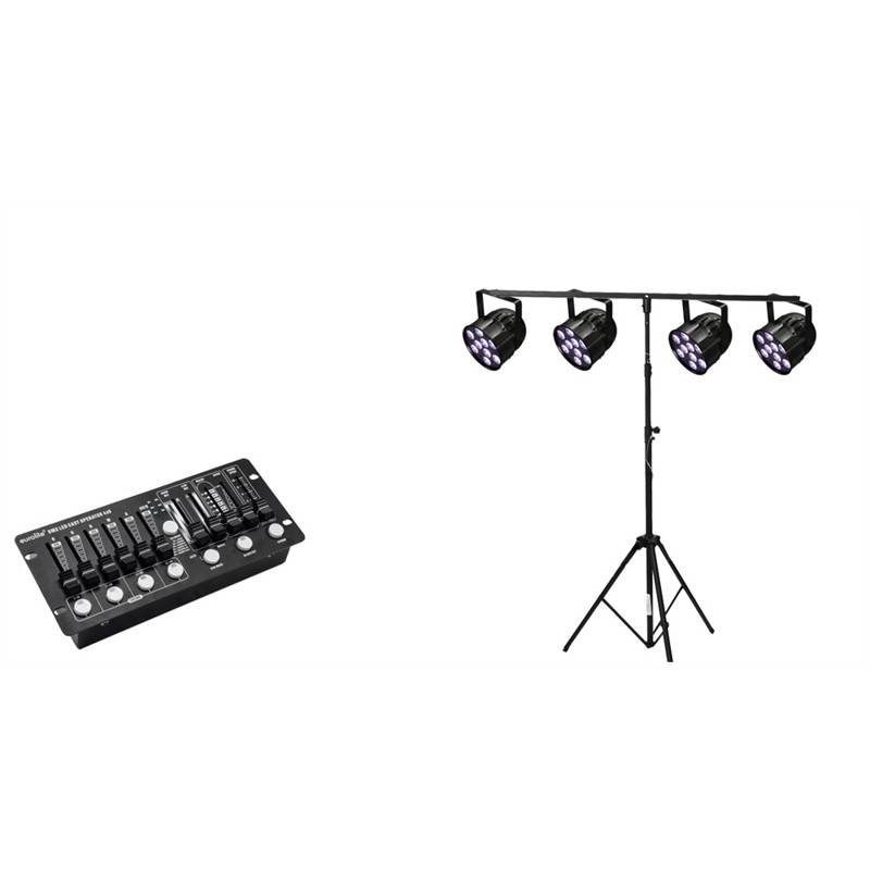 Komplet Par 56 Sæt Med 4 Stk. Rgbaw´+uv Lamper, Og Led Controller, Samt Kabler - Eurolite