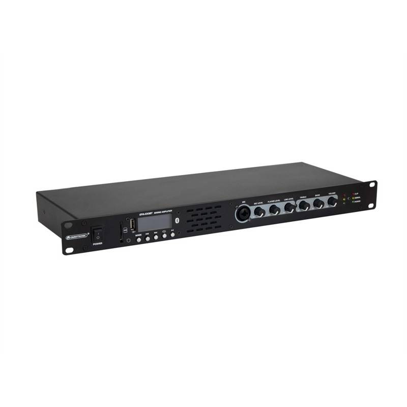 Forstærker M. Mixer, Bluetooth Og Mp3 Afspiller. 2 X 50 Watt. Omnitronic Epa-100bt