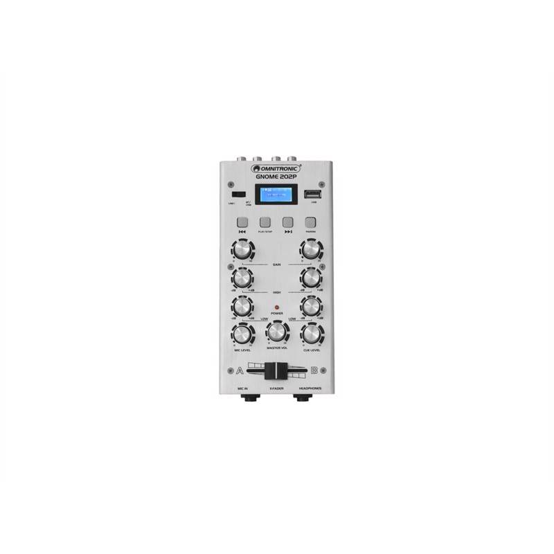 Omnitronic Gnome-202p. Mini Mixer M. Bluetooth & Mp3. Sølv