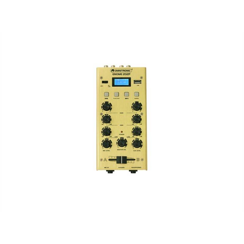 Omnitronic Gnome-202p. Mini Mixer M. Bluetooth & Mp3. Guld