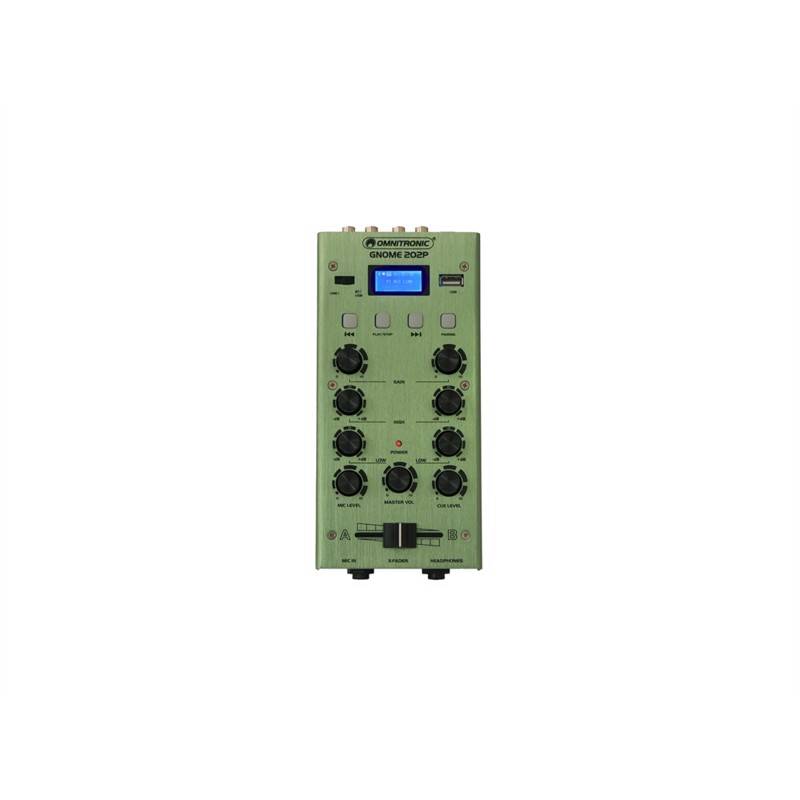 Omnitronic Gnome-202p. Mini Mixer M. Bluetooth & Mp3. Grøn