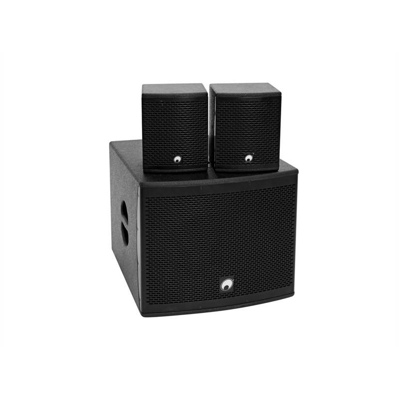 Omnitronic Set Molly-12a Subwoofer Active + 2x Molly-6 Top 8 Ohm, Black