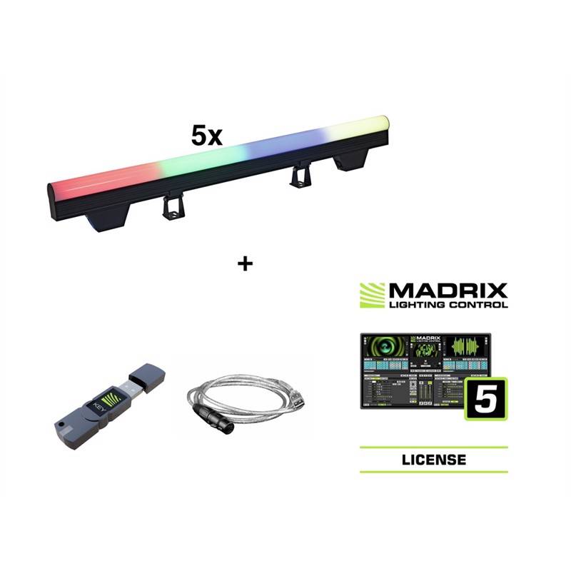 Eurolite Sæt: 5x Led Pt-100/32 Pixel Dmx Tube + Madrix Software