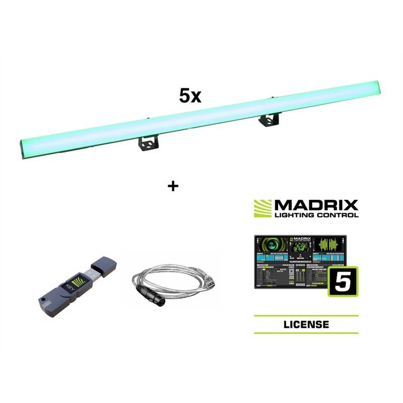 Eurolite Sæt: 5x Led Pr-100/32 Pixel Dmx Rail + Madrix Software