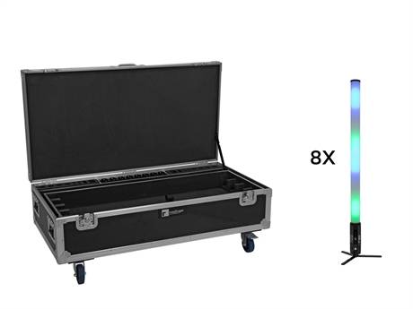 Eurolite Sæt 8x Akku Ip Pixel Tube 360° Pro Crmx + Flightcase Og Opladningsfunktion