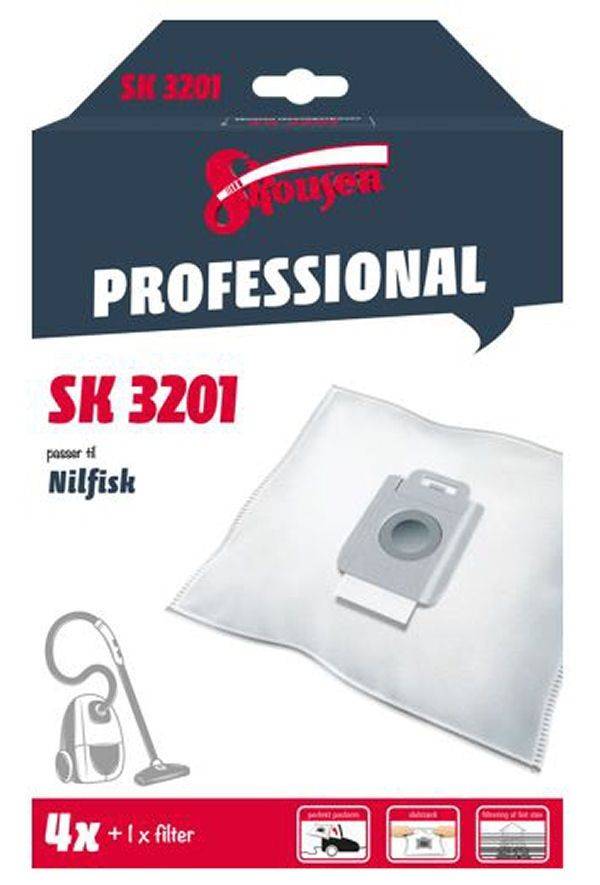 Skousen Professional Nilfisk Støvsugerposer Sk3201 4 Stk + Filter