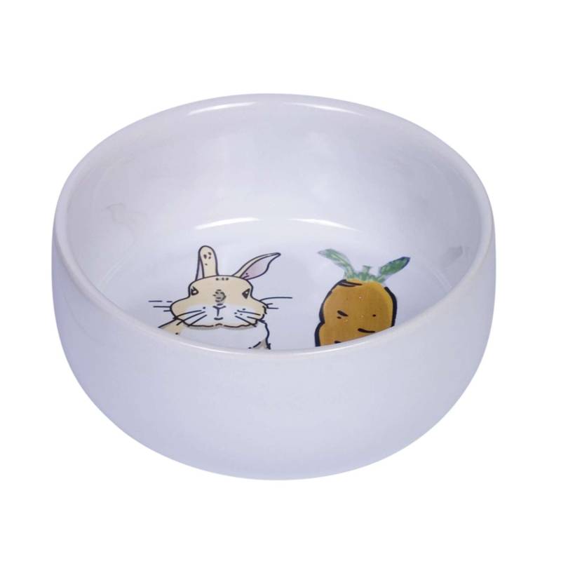 Keramisk Gnaver Skål "carrot Plus" Grå/Gul - ø 11cm X 4,5 Cm, 300 Ml - White - Nobby