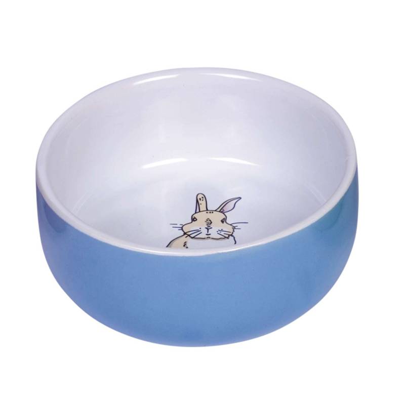 Keramisk Gnaver Skål "rabbit" - Blue - ø 11cm X 4 - Nobby