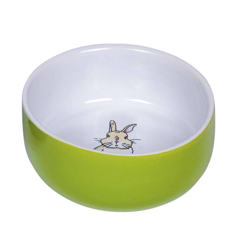 Keramisk Gnaver Skål "rabbit" - Green - ø 11cm X 4,5 Cm, 300 Ml - Nobby