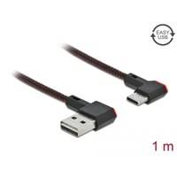 Easy-Usb 2.0 Kabel, Type-A Til Usb Type-C, Vinklet Venstre/Hjre, 1m - Delock