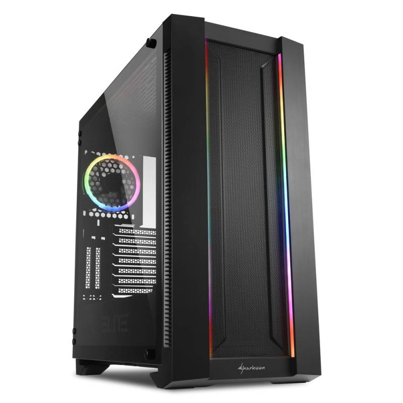Sharkoon Elite Shark Ca200m, Big-Tower Caseâ (black, Tempered Glass) Kabinet - Geekd.dk
