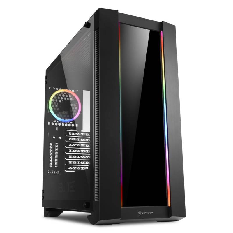 Sharkoon Elite Shark Ca200g, Big-Tower Caseâ (black, Tempered Glass) Kabinet - Geekd.dk