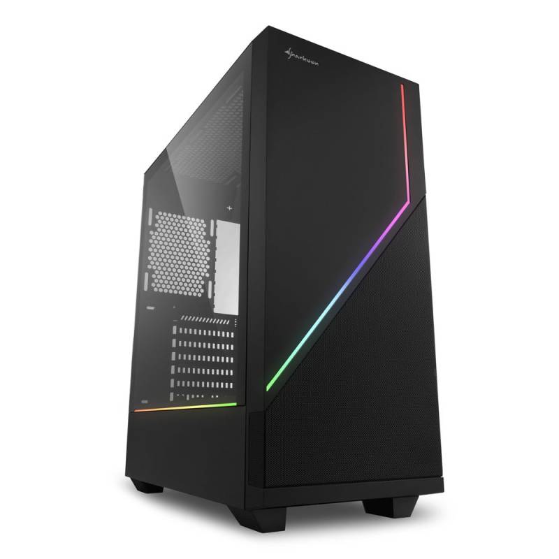 Sharkoon Rgb Flow, Tower Caseâ (black, Side Panel Of Tempered Glass) Kabinet - Geekd.dk