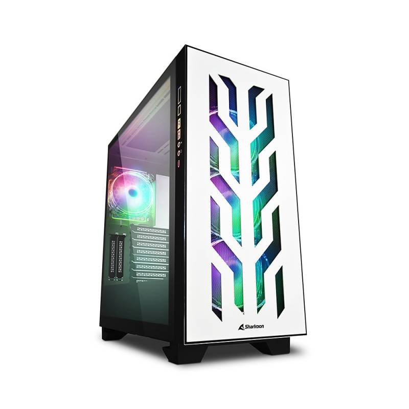 Sharkoon Elite Shark Ca300t, Big Tower Caseâ (white, 2x Tempered Glass) Kabinet - Geekd.dk