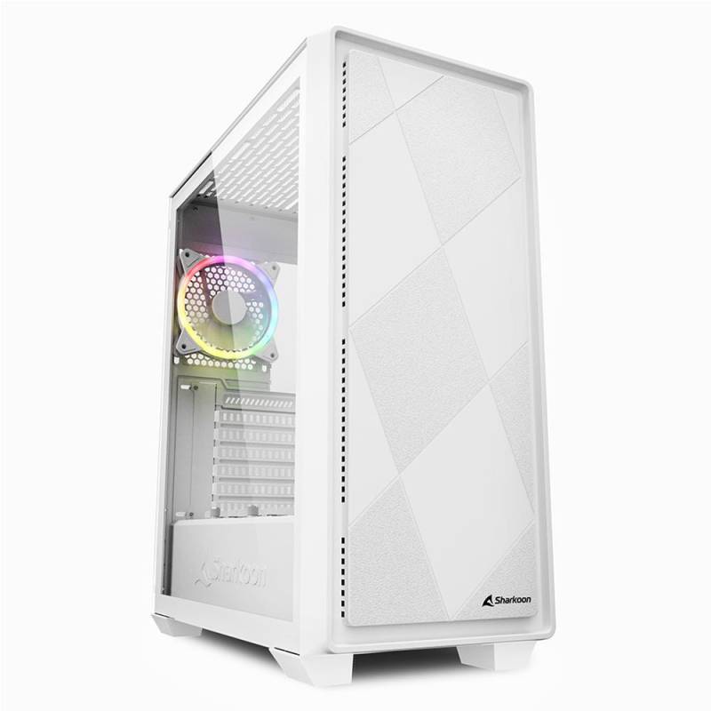 Sharkoon Vs8 Rgb , Tower Case (white, Tempered Glass) Kabinet - Geekd.dk