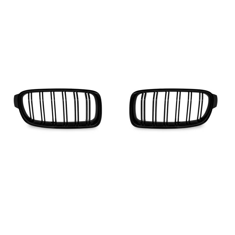 Jom Frontgrill Med Dobbelt Ribbe I Blank Sort Til Bmw Serie 3 F30/F31 årgang 2011-2015