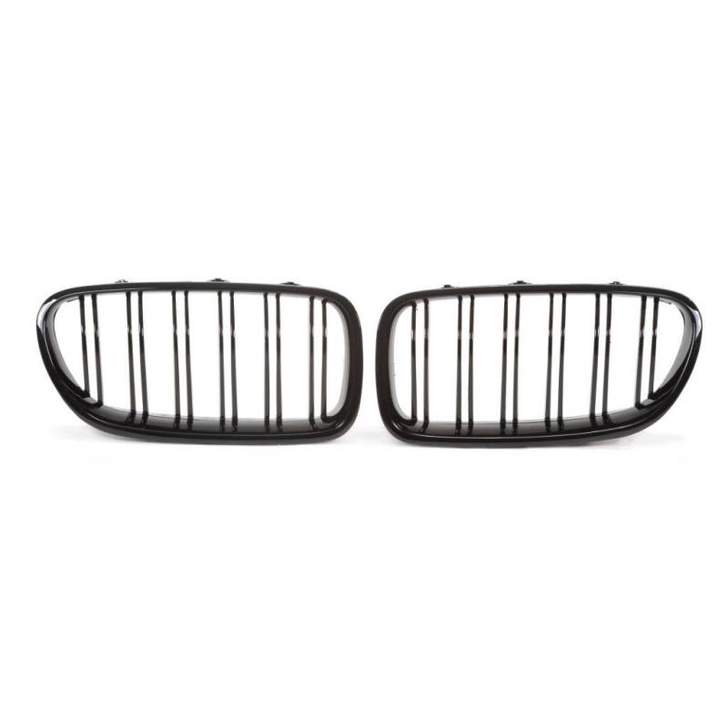 Jom Frontgrill Med Dobbelt Ribbe I Blank Sort Til Bmw Serie 5 F10/F11/F18 årgang 2010-2015